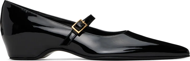 KHAITE Black Sybil Mary Jane Ballerina Flats