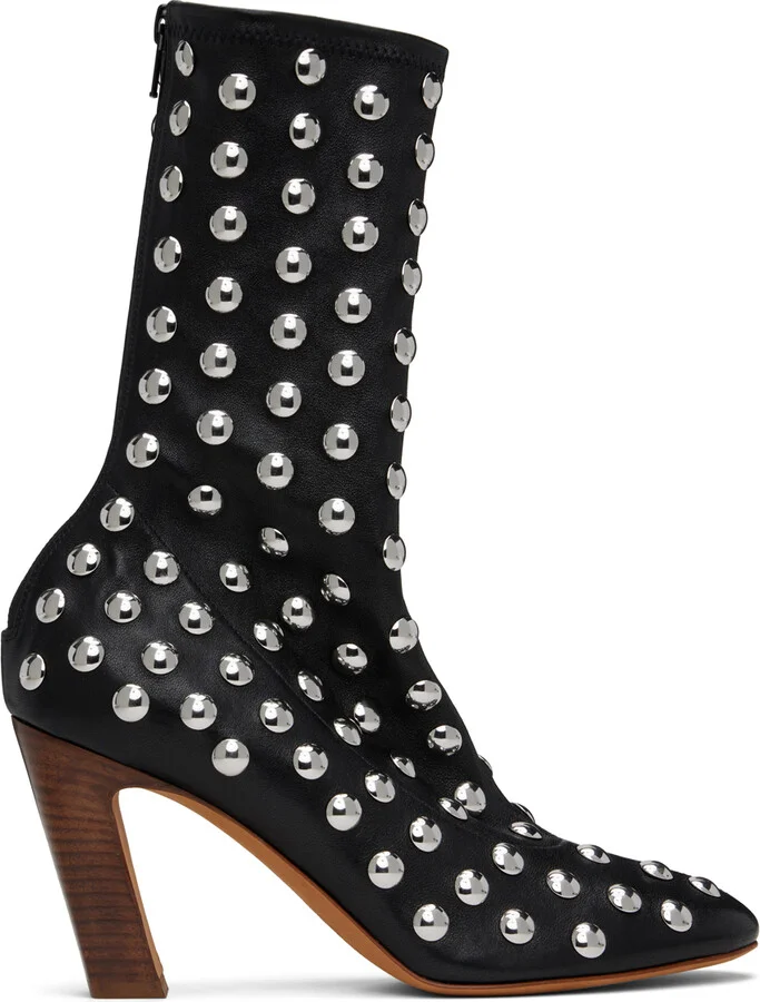 KHAITE Black 'The Apollo Heel' Boots