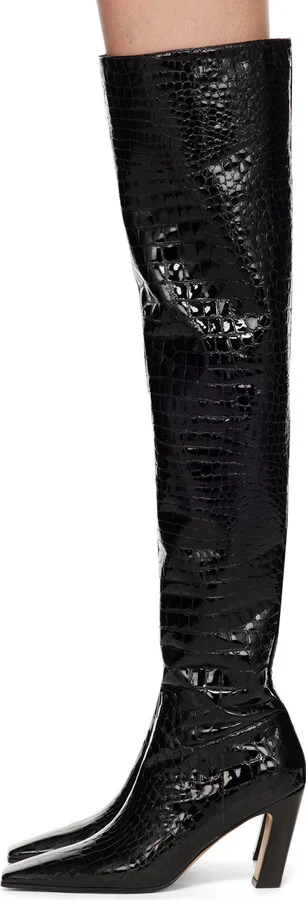 KHAITE Black 'The Marfa' Over-The-Knee Boots - Image 3