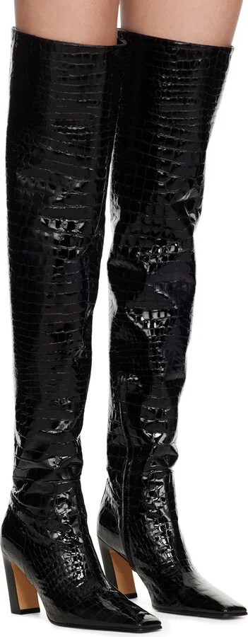 KHAITE Black 'The Marfa' Over-The-Knee Boots - Image 4