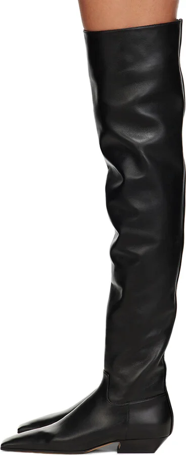 KHAITE Black 'The Marfa Over-The-Knee Flat' Boots - Image 3
