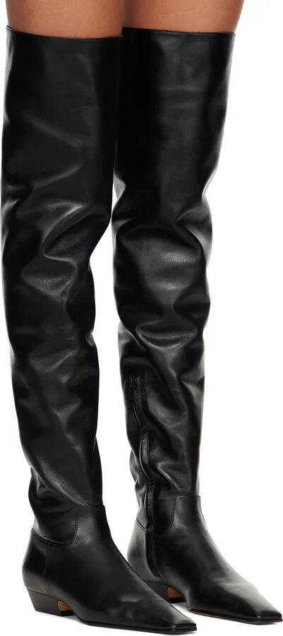 KHAITE Black 'The Marfa Over-The-Knee Flat' Boots - Image 4