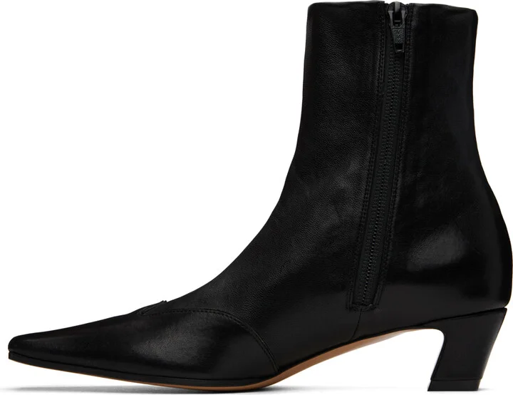 KHAITE Black 'The Nevada' Stretch Low Boots - Image 3