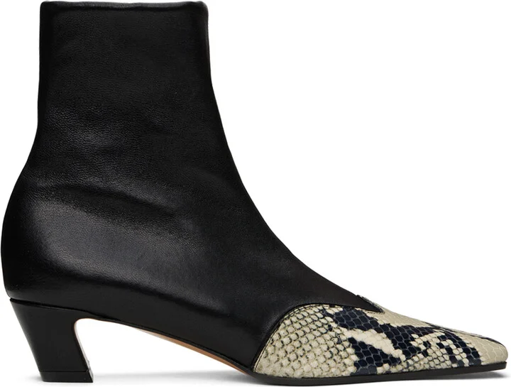 KHAITE Black 'The Nevada Stretch Low' Boots