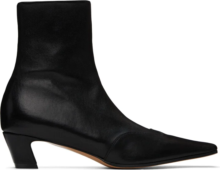 KHAITE Black 'The Nevada' Stretch Low Boots