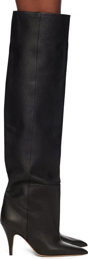 KHAITE Black 'The River' Tall Boots