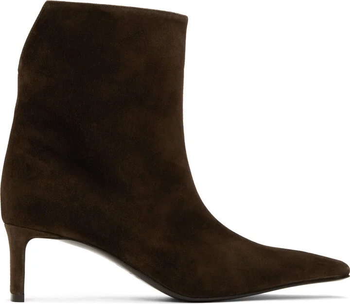 KHAITE Brown Ona Ankle Boots