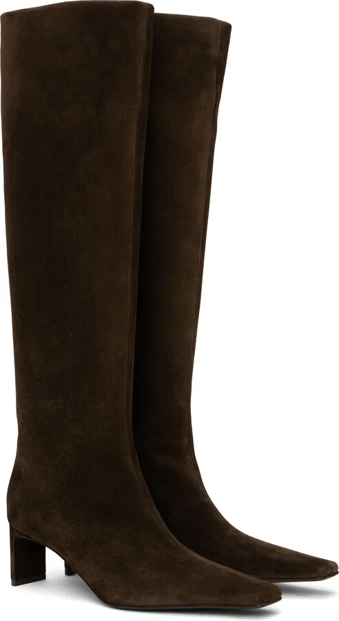KHAITE Brown Ona Knee-High Tall Boots - Image 4