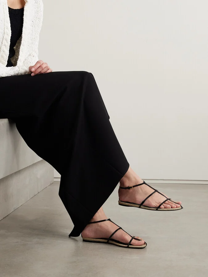 KHAITE - Cage Leather Sandals - Black - Image 2