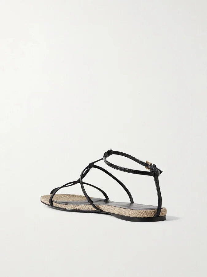 KHAITE - Cage Leather Sandals - Black - Image 3