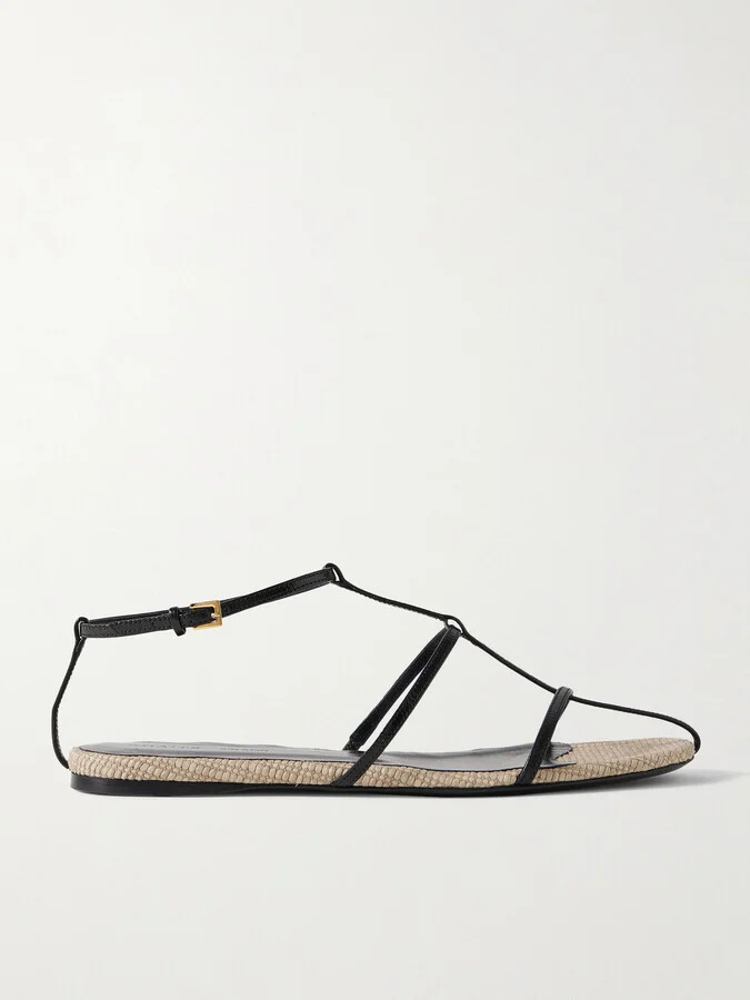 KHAITE - Cage Leather Sandals - Black