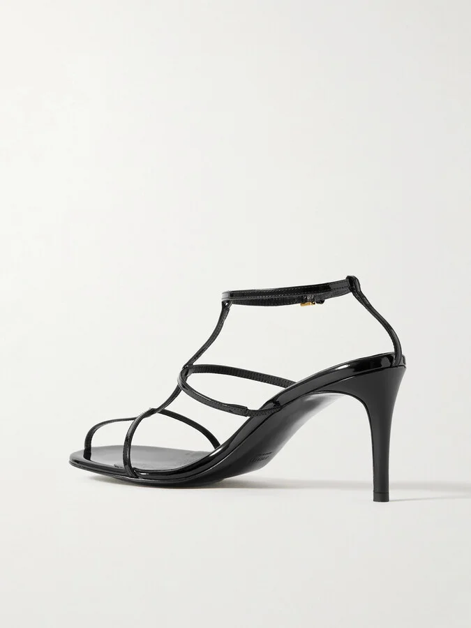KHAITE - Cage Patent-leather Sandals - Black - Image 3