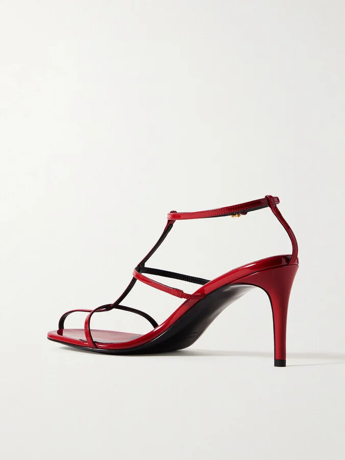 KHAITE - Cage Patent-leather Sandals - Red - Image 3