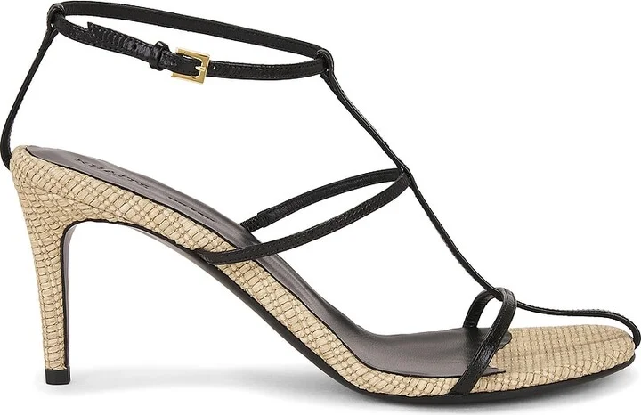KHAITE Cage Sandal in Black,Neutral