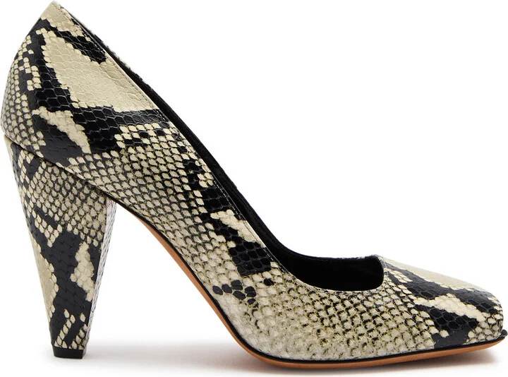 Khaite Cedar 90 Python-effect Leather Pumps