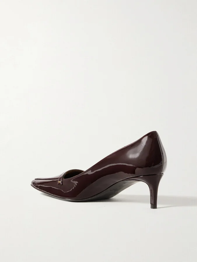 KHAITE - Celia Patent-leather Pumps - Burgundy - Image 3