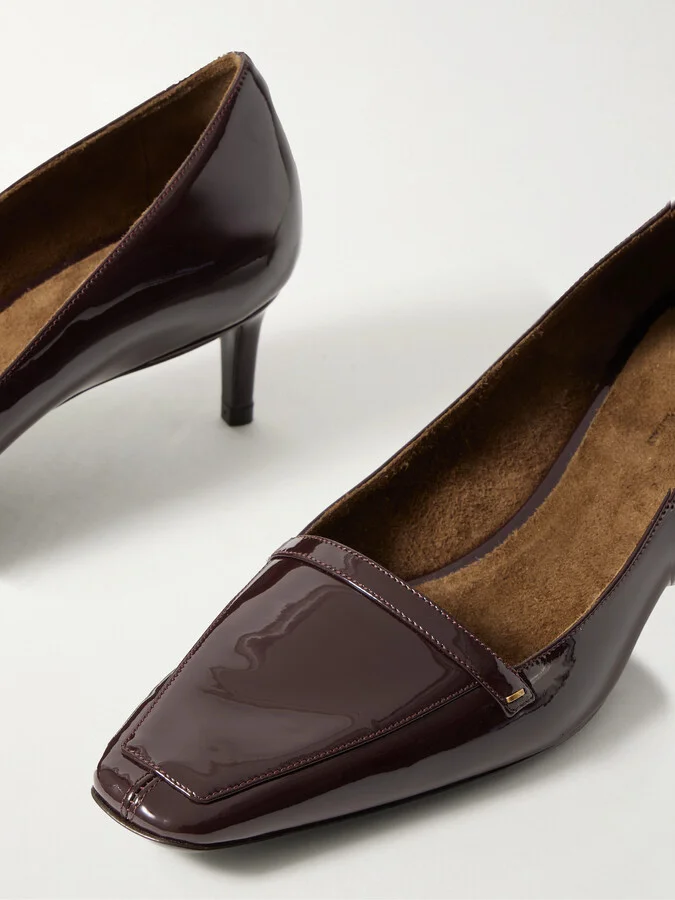 KHAITE - Celia Patent-leather Pumps - Burgundy - Image 4