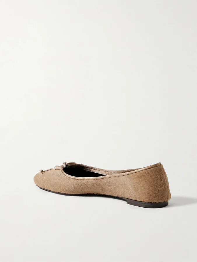 KHAITE - Charlotte Calf Hair Ballet Flats - Neutrals - Image 3
