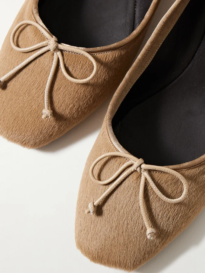 KHAITE - Charlotte Calf Hair Ballet Flats - Neutrals - Image 4