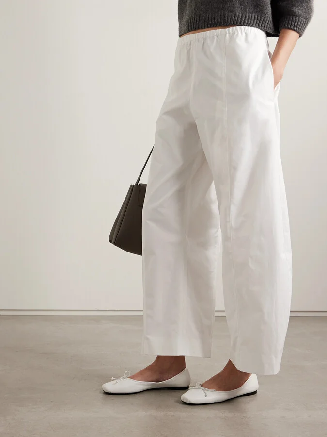 KHAITE - Charlotte Leather Ballet Flats - White - Image 2