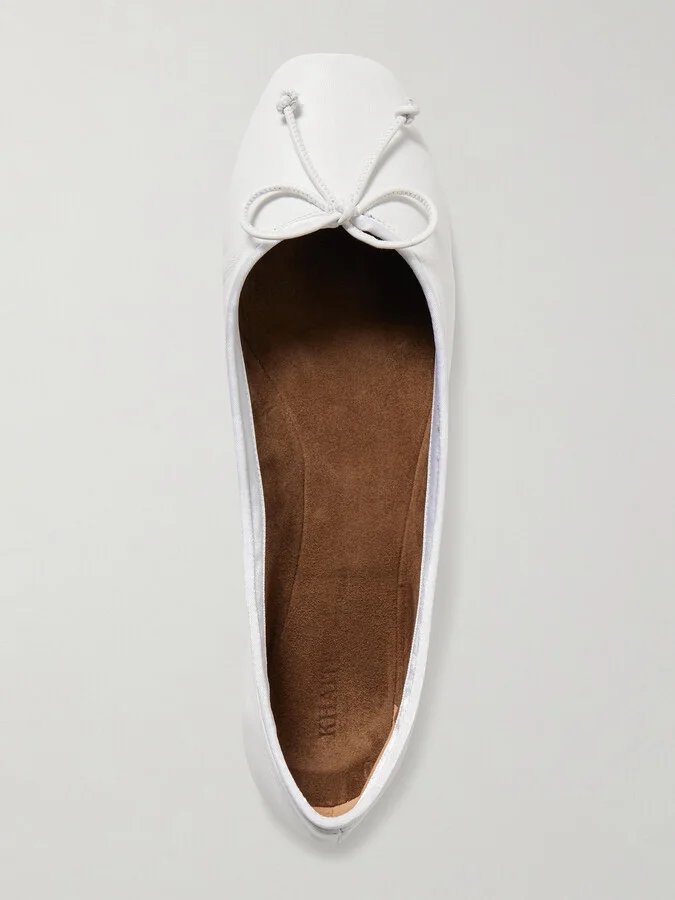 KHAITE - Charlotte Leather Ballet Flats - White - Image 5