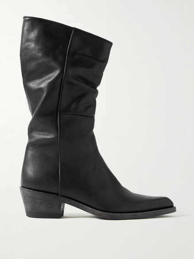 KHAITE - Clive Leather Boots - Black