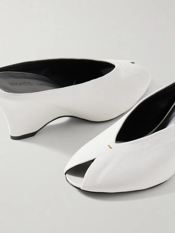 KHAITE - Cloak Leather Mules - White - Image 4