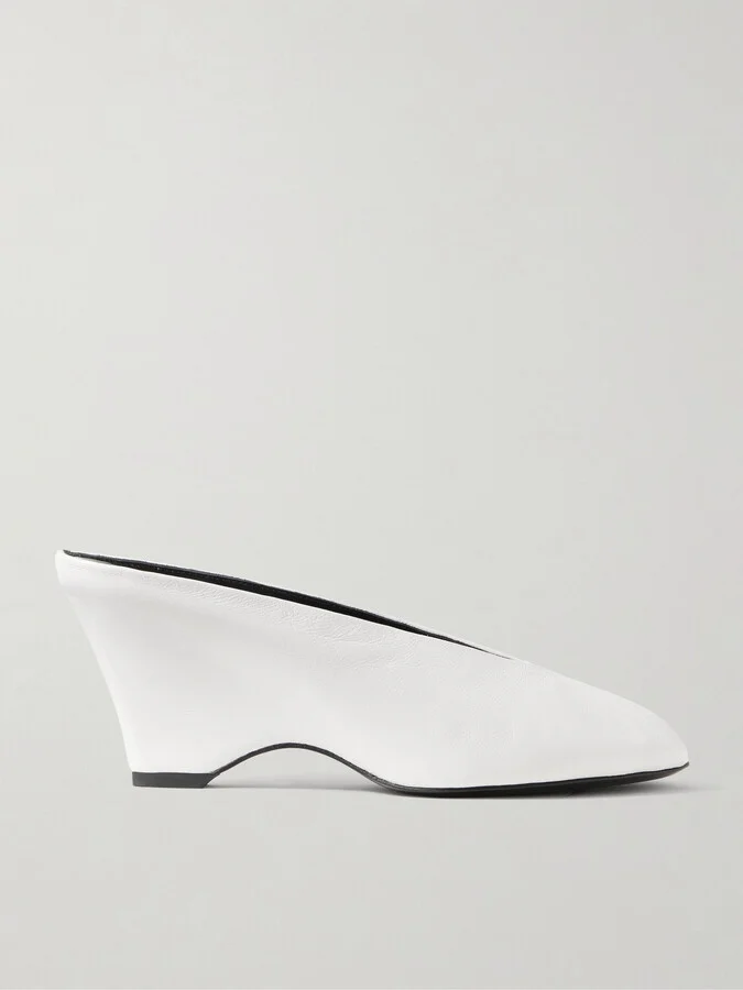 KHAITE - Cloak Leather Mules - White
