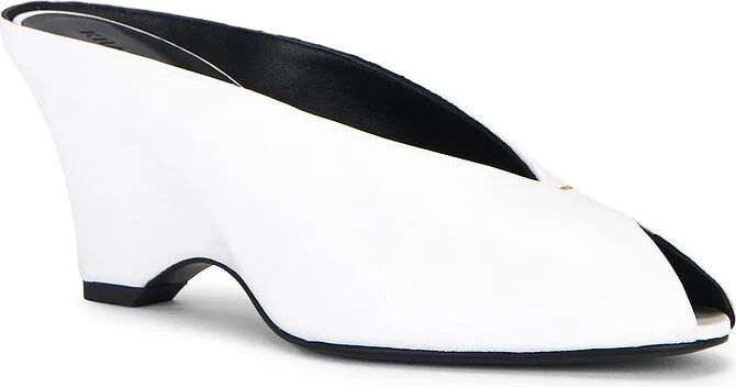 KHAITE Cloak Peep Toe Mule in White - Image 2