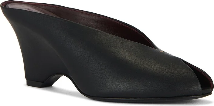 KHAITE Cloak Peep Toe Mules in Black - Image 2