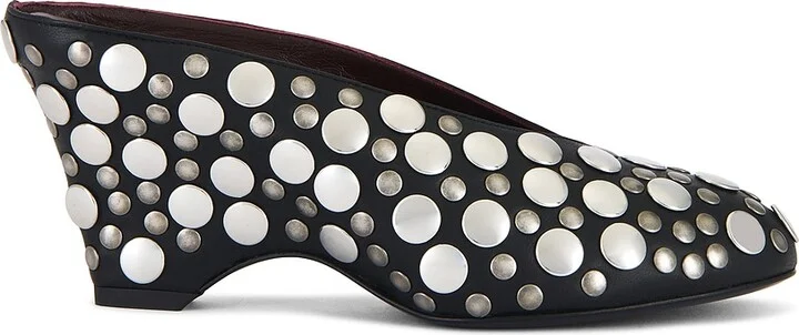 KHAITE Cloak Stud Mule in Metallic Silver