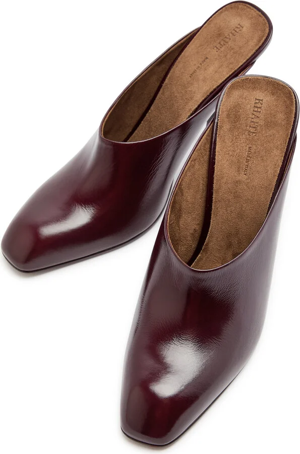 Khaite Colt 100 Glossed Leather Mules - Image 3