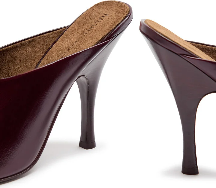 Khaite Colt 100 Glossed Leather Mules - Image 4