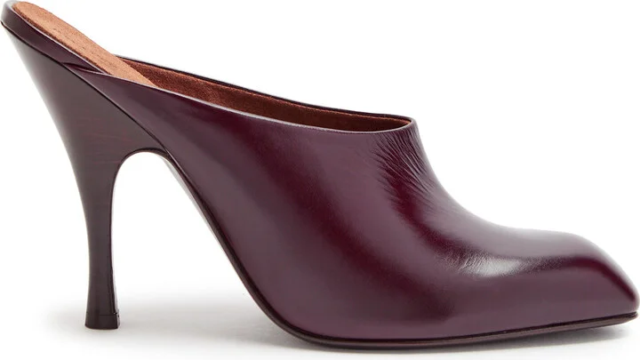 Khaite Colt 100 Glossed Leather Mules