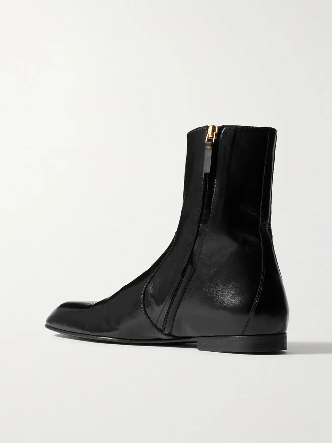 KHAITE - Colt Glossed-leather Ankle Boots - Black - Image 3