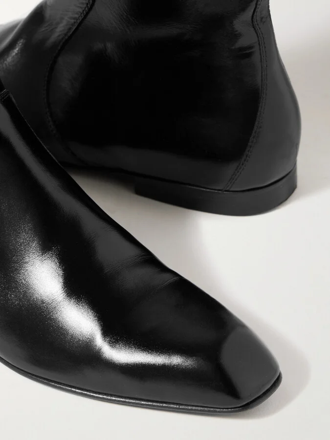 KHAITE - Colt Glossed-leather Ankle Boots - Black - Image 4