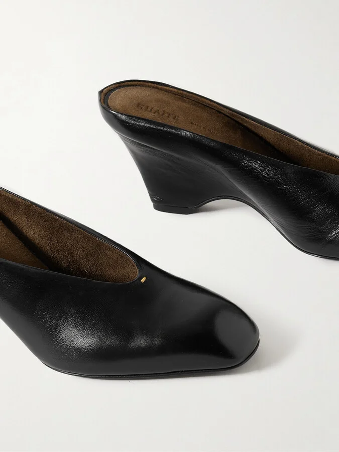 KHAITE - Colt Leather Mules - Black - Image 4