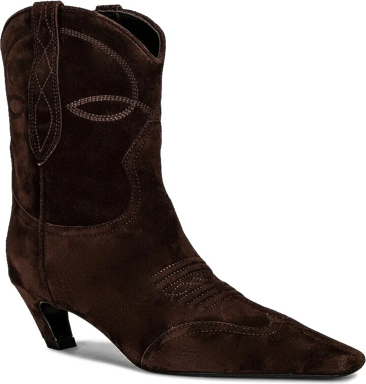 KHAITE Dallas Ankle Boot in Chocolate - Image 2