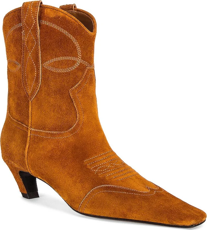 KHAITE Dallas Ankle Boots in Brown - Image 2