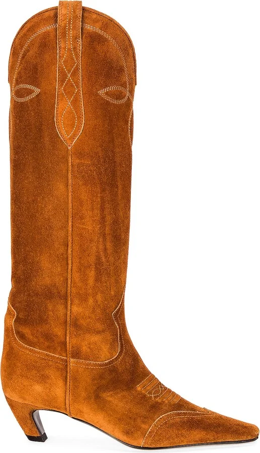 KHAITE Dallas Knee High Boots in Brown