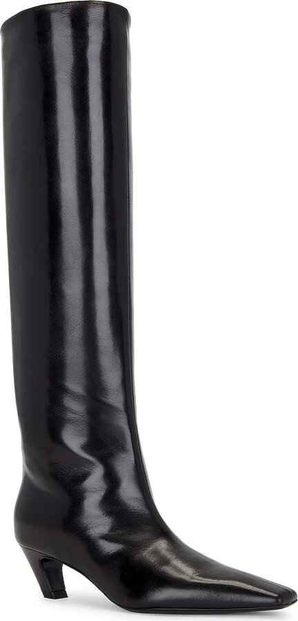 KHAITE Davis Knee High Boots in Black - Image 2