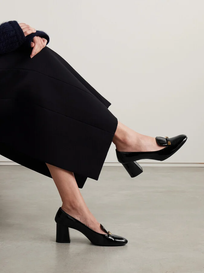 KHAITE - Elio Embellished Patent-leather Pumps - Black - Image 2