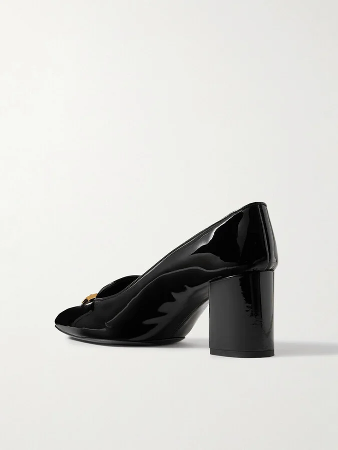 KHAITE - Elio Embellished Patent-leather Pumps - Black - Image 3