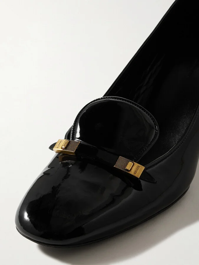 KHAITE - Elio Embellished Patent-leather Pumps - Black - Image 4