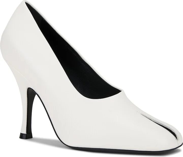 KHAITE Eva 100 Peep Toe Pump in White - Image 2
