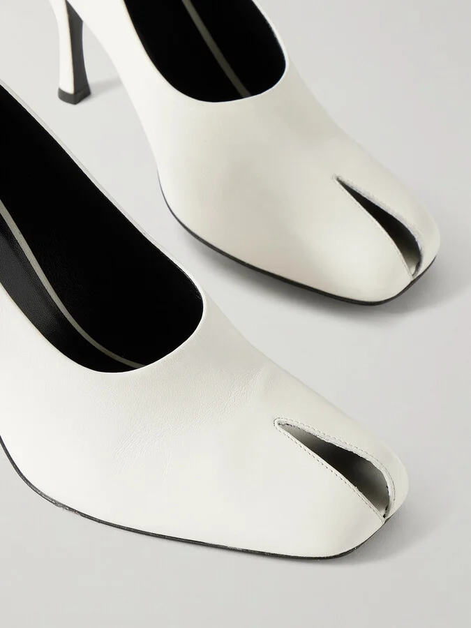 KHAITE - Eva Cutout Leather Pumps - White - Image 4