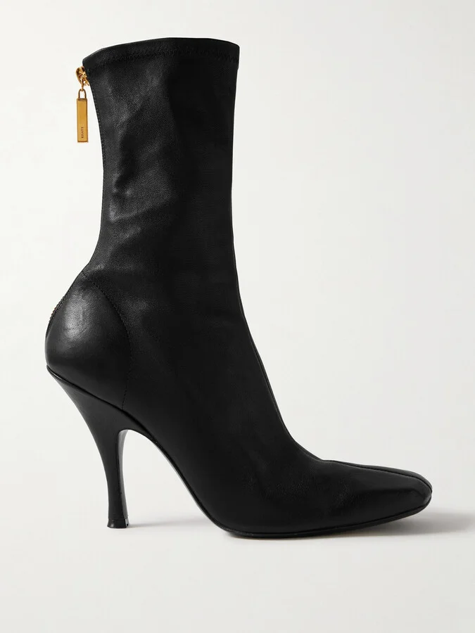 KHAITE - Eva Leather Sock Boots - Black
