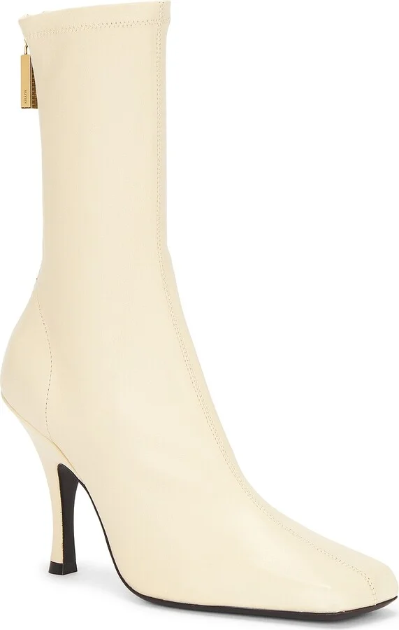 KHAITE Eva Mid Calf Boot in Cream - Image 2