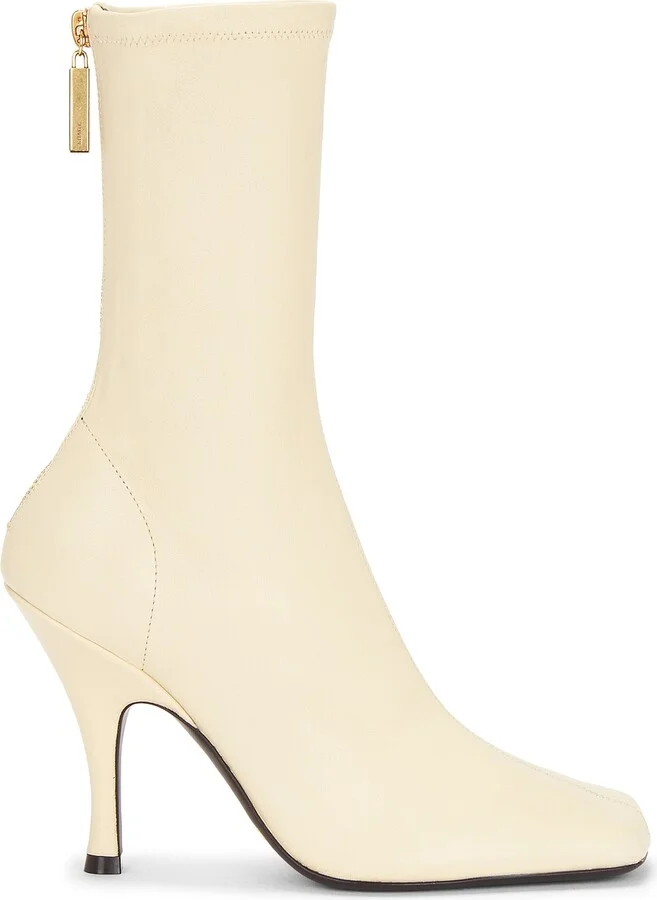 KHAITE Eva Mid Calf Boot in Cream