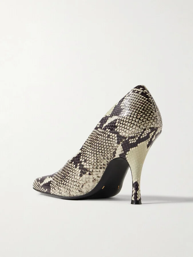 KHAITE - Eva Snake-effect Leather Pumps - Animal print - Image 3